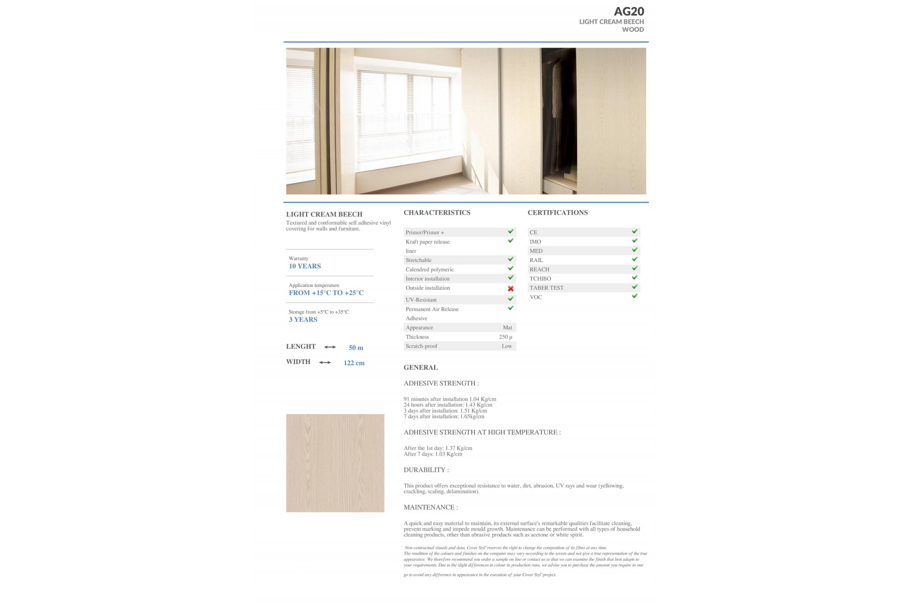 AG20 - LIGHT CREAM BEECH AG20 - LIGHT CREAM BEECH