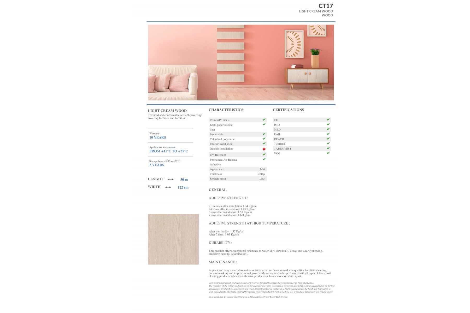 CT17 - LIGHT CREAM WOOD CT17 - LIGHT CREAM WOOD