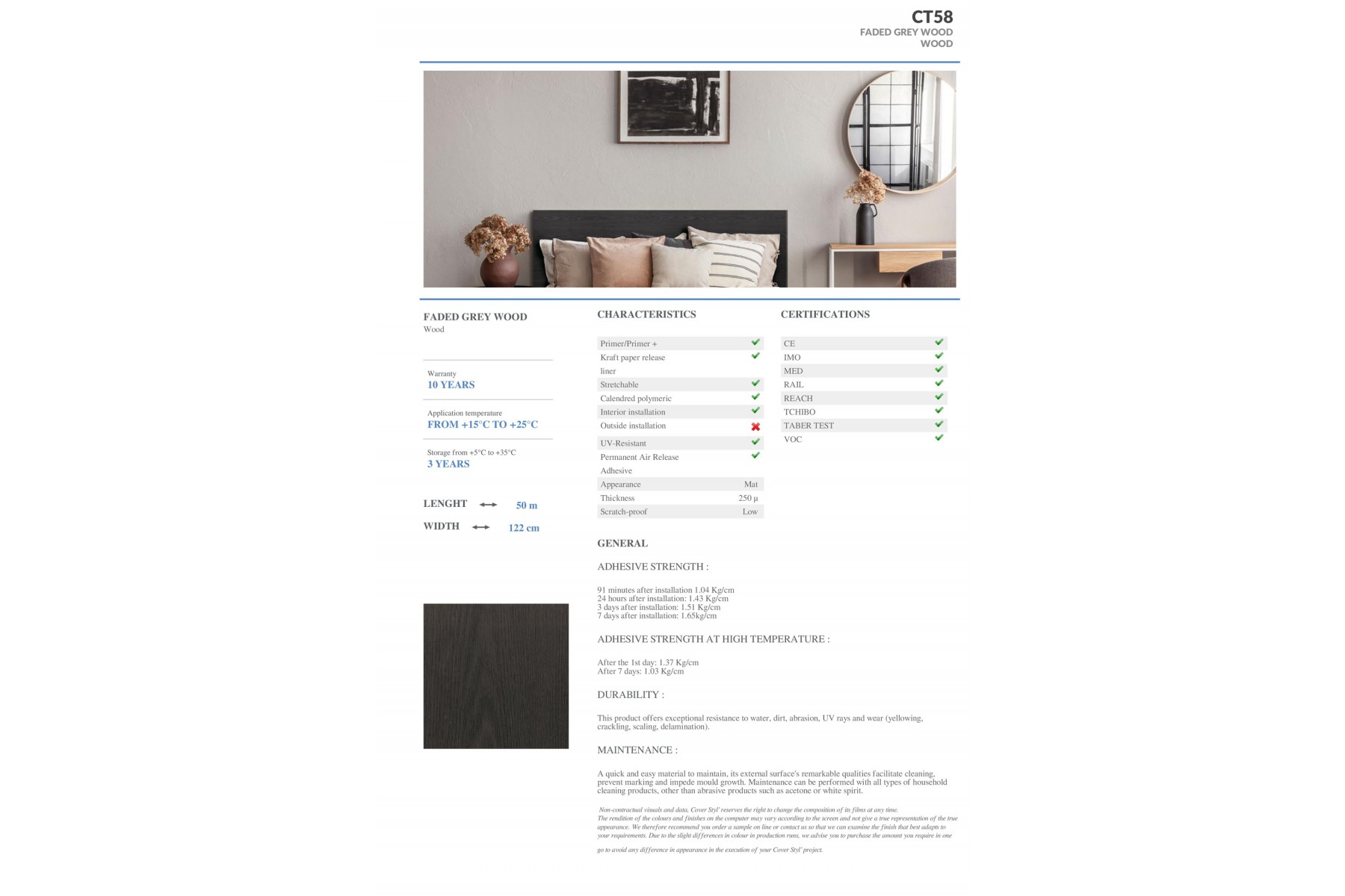 CT58 - FADED GREY WOOD CT58 - FADED GREY WOOD