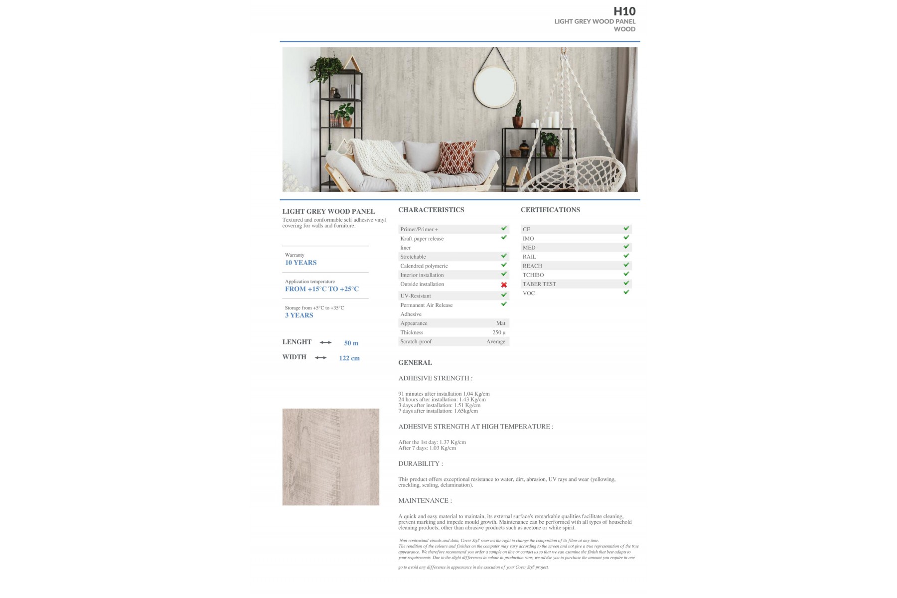 H10 - LIGHT GREY WOOD PANEL H10 - LIGHT GREY WOOD PANEL