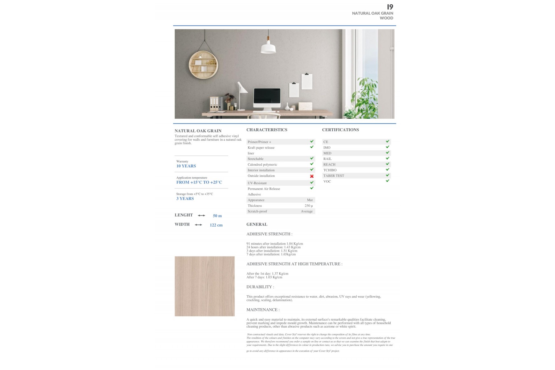 I9 - NATURAL OAK GRAIN I9 - NATURAL OAK GRAIN