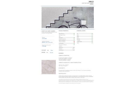 MK13 - LIGHT MAT GREY MARBLE MK13 - LIGHT MAT GREY MARBLE