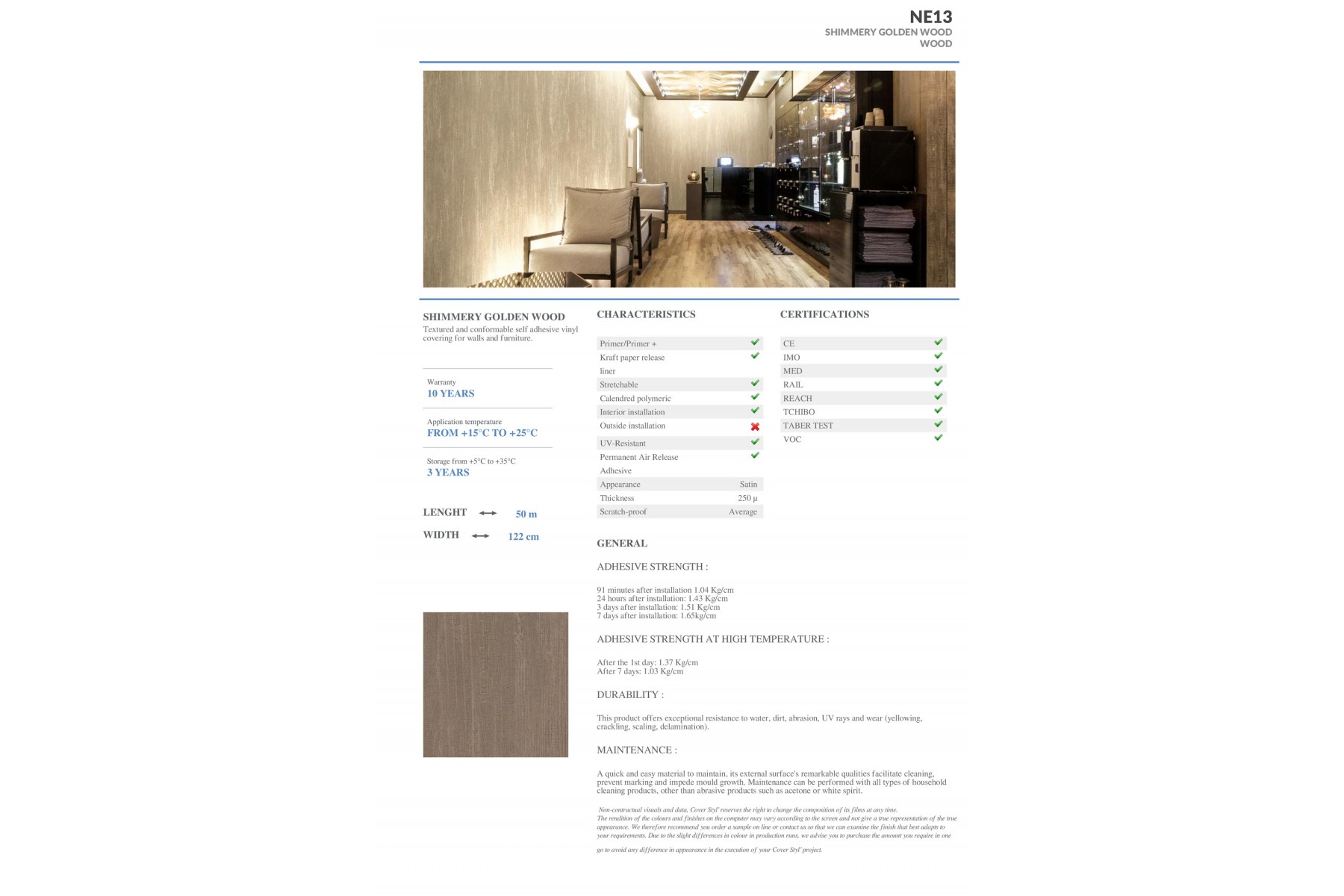 NE13 - SHIMMERY GOLDEN WOOD NE13 - SHIMMERY GOLDEN WOOD