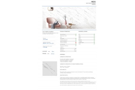 NE31 - MAT WHITE MARBLE NE31 - MAT WHITE MARBLE