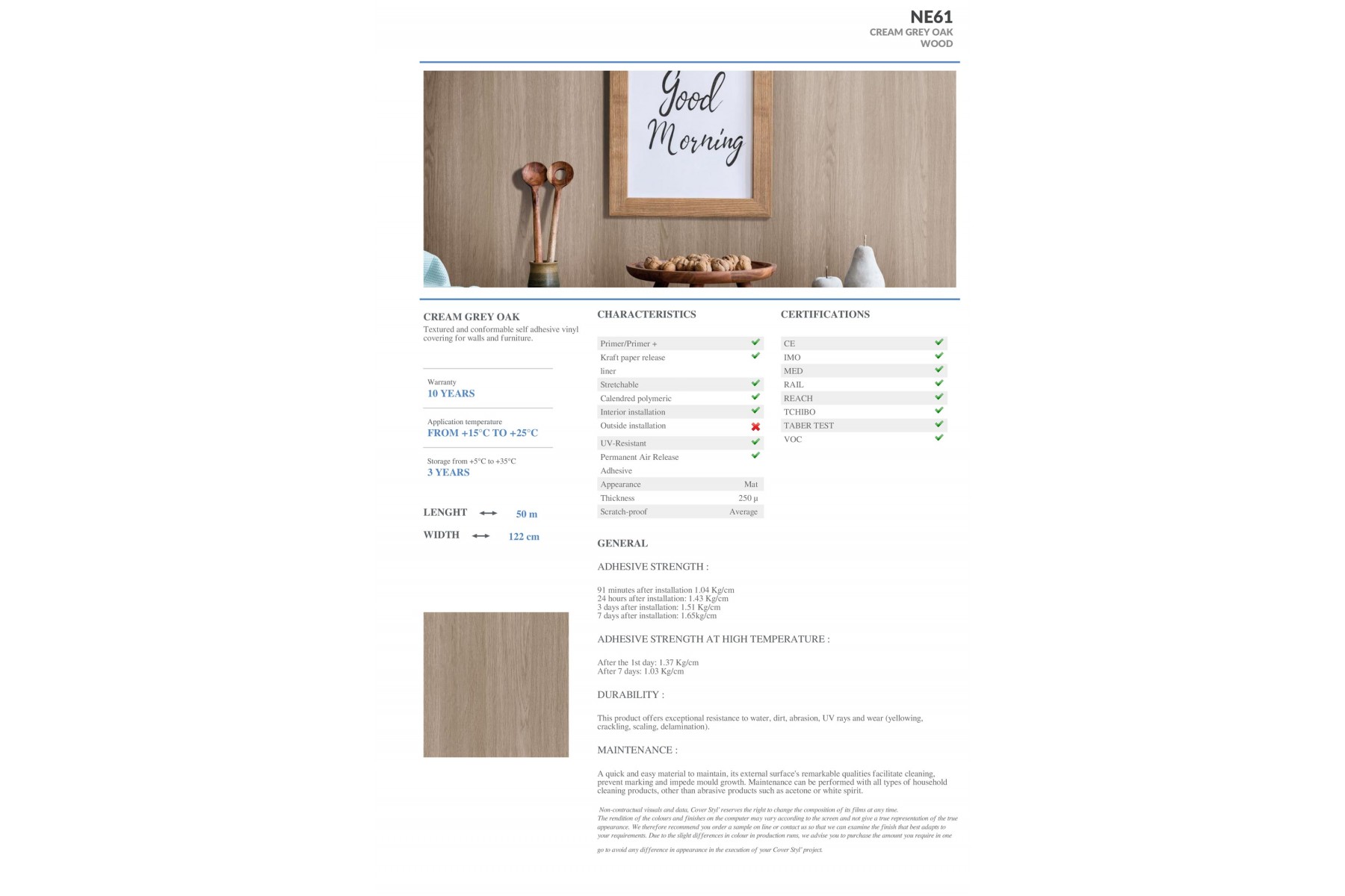 NE61 - CREAM GREY OAK NE61 - CREAM GREY OAK