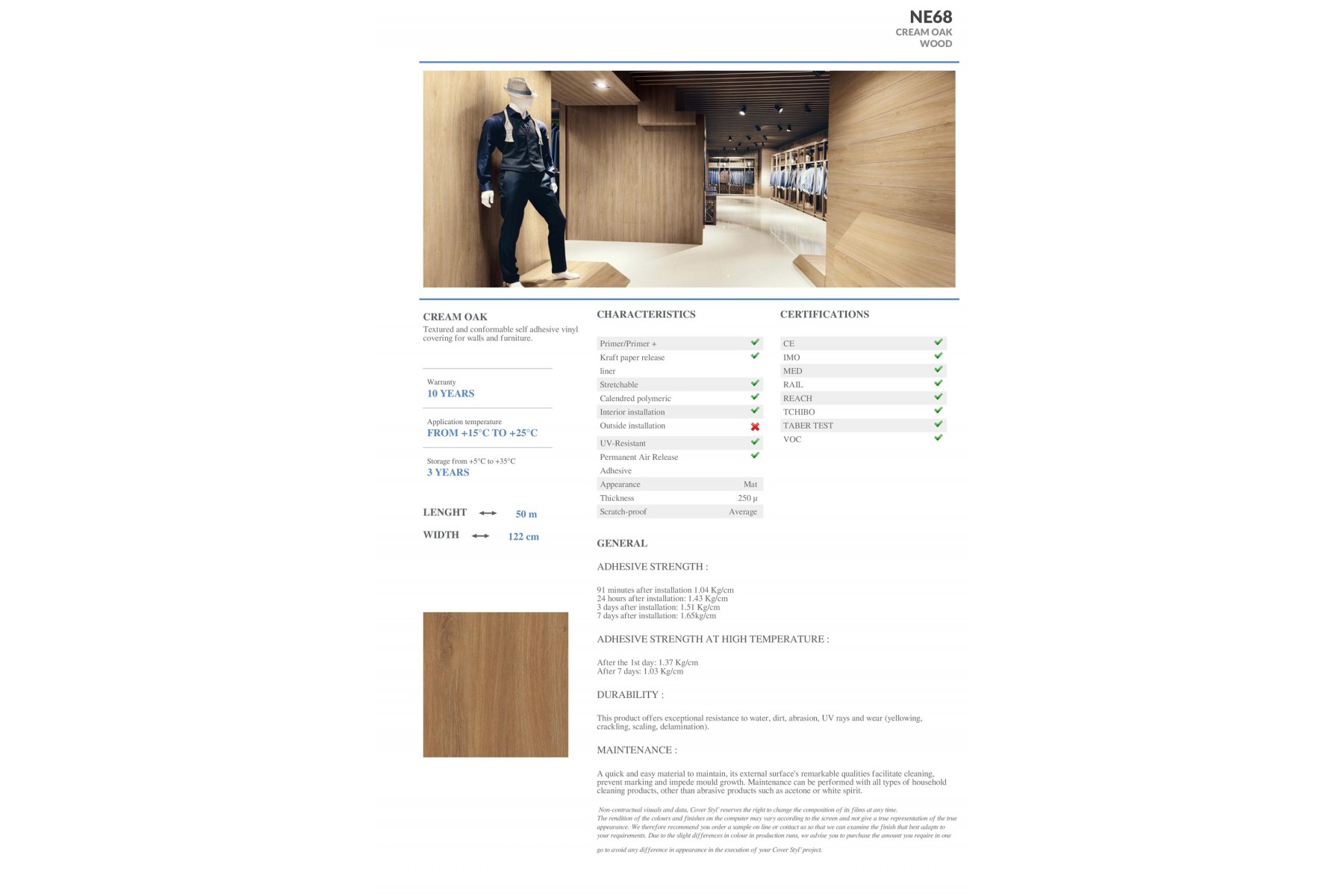 NE68 - CREAM OAK NE68 - CREAM OAK