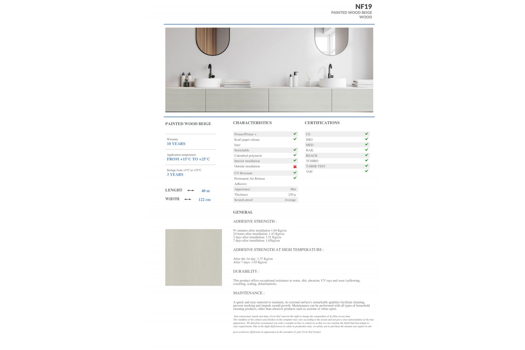 NF19 - PAINTED WOOD BEIGE NF19 - PAINTED WOOD BEIGE