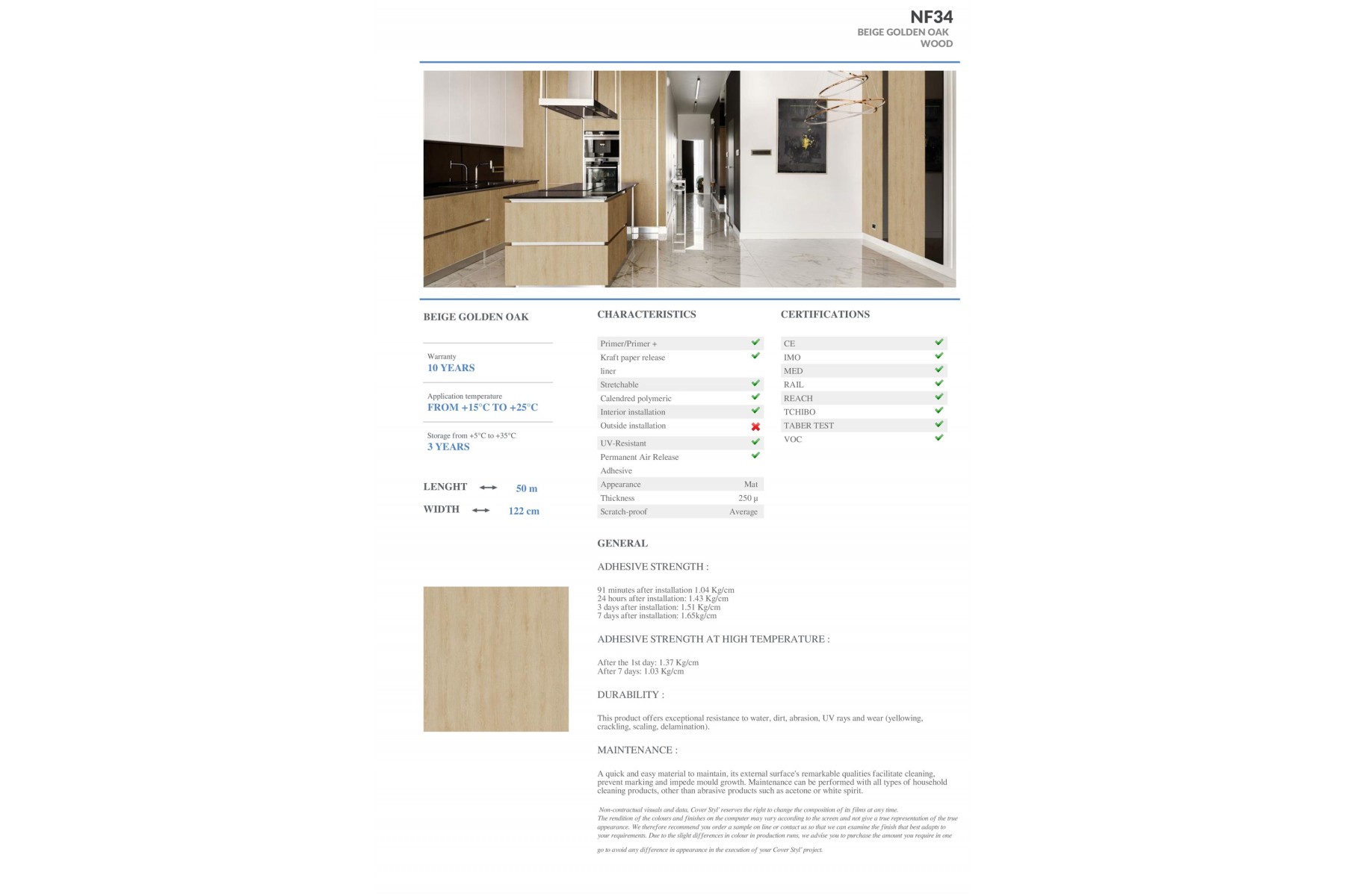 NF34 - BEIGE GOLDEN OAK NF34 - BEIGE GOLDEN OAK