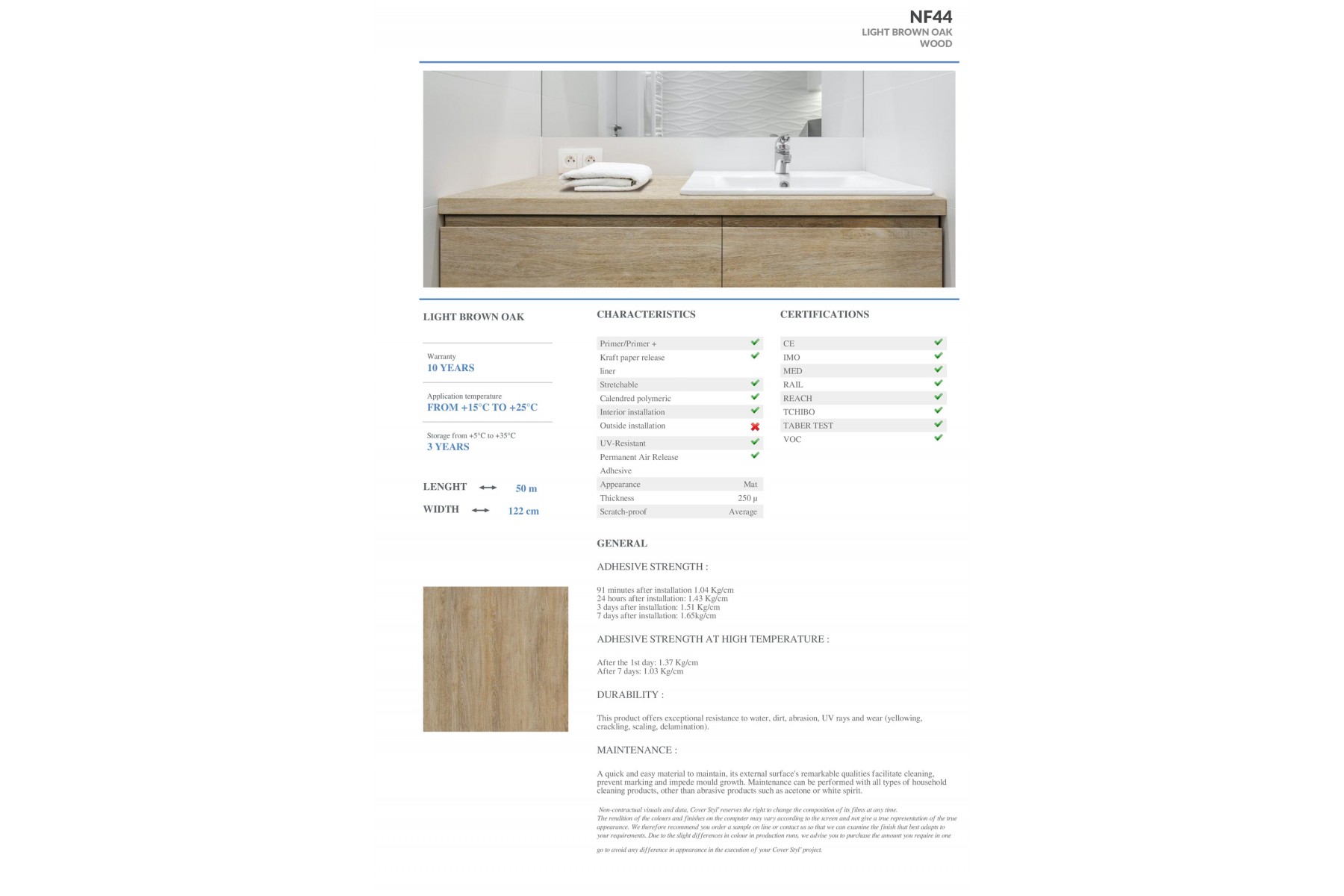 NF44 - LIGHT BROWN OAK NF44 - LIGHT BROWN OAK