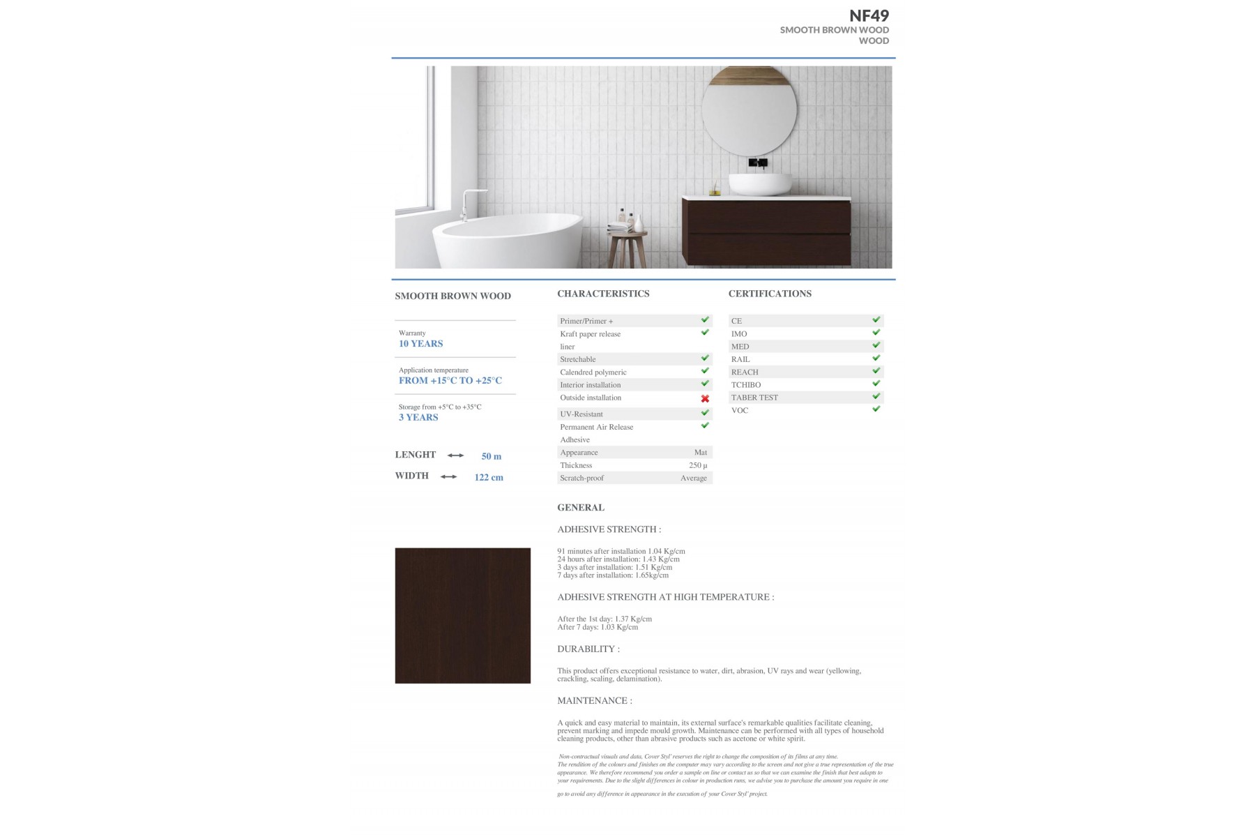 NF49 - SMOOTH BROWN WOOD NF49 - SMOOTH BROWN WOOD