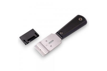 GLASS SCRAPER WITH PLASTIC LONG HANDLE-LAME 25 MM