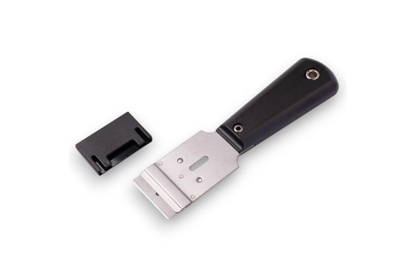 GLASS SCRAPER WITH PLASTIC LONG HANDLE-LAME 25 MM