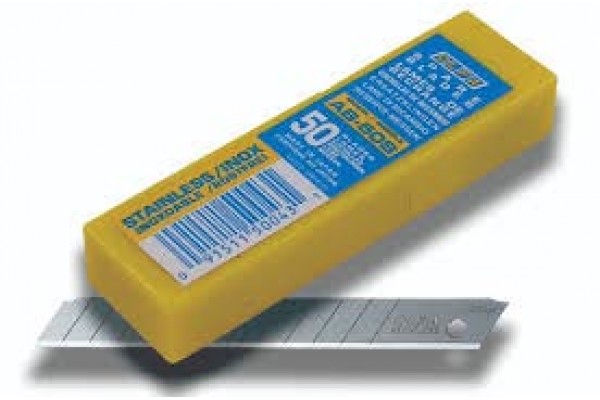 OLFA STAINLESS STEEL BLADES 9 MM, AB-50S, PACK OF 50 OLFA STAINLESS STEEL BLADES 9 MM, AB-50S, PACK OF 50